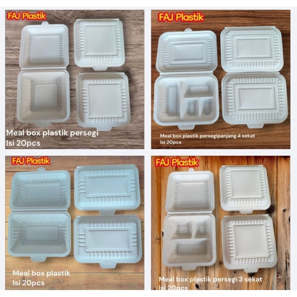 Meal box sekat 4 kotak lunch box kotak nasi sekali pakai 4 sekat kotak nasi hajatan 4 sekat kotak na