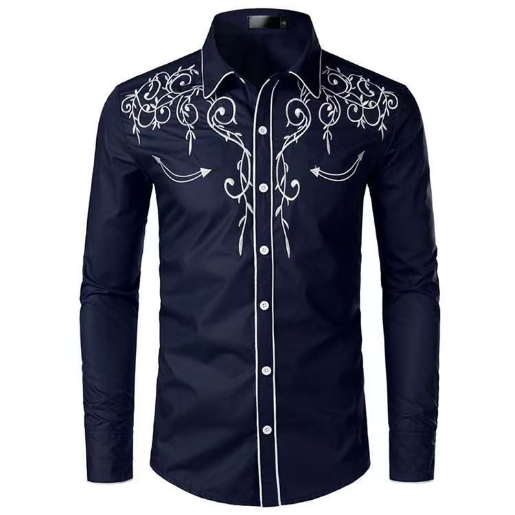 Fashion Embroidered Shirt Western Style Shirt Western Denim Embroidery