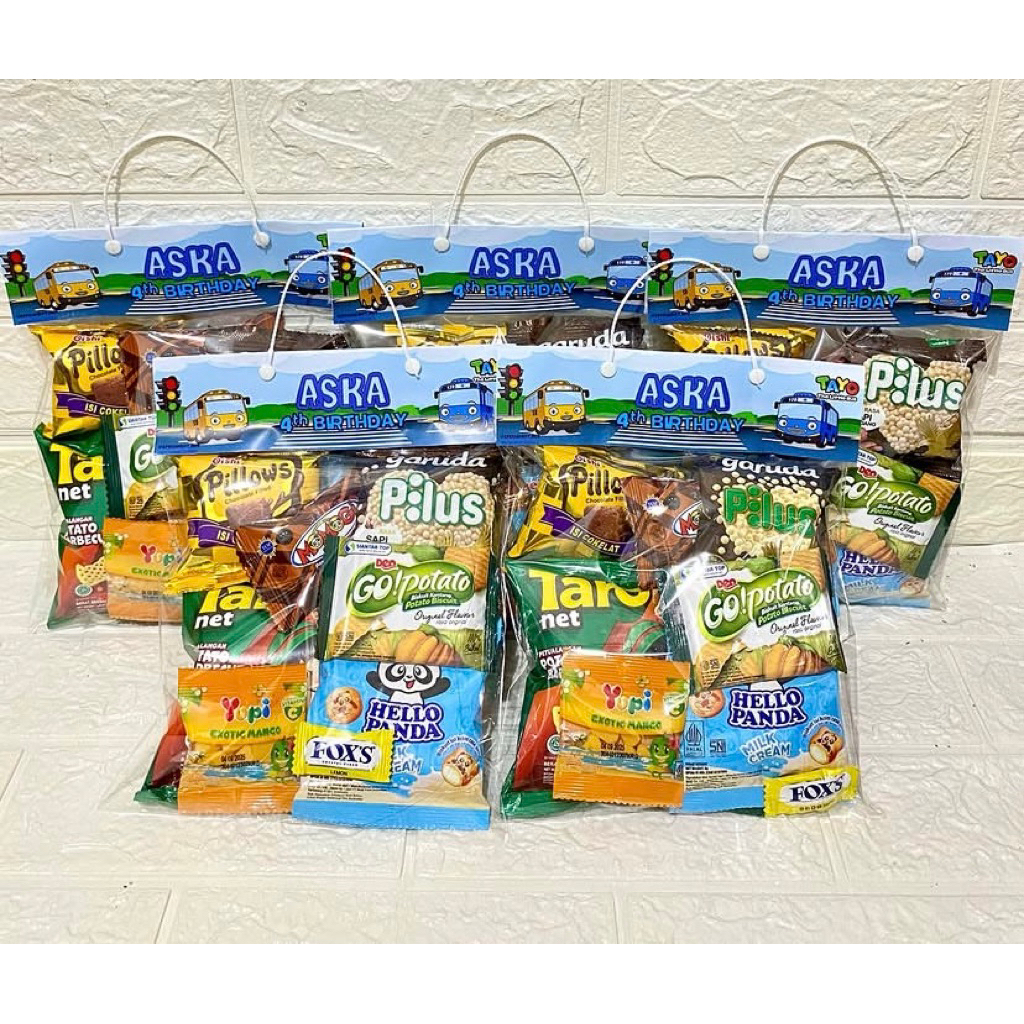 souvenir Paket Snack Ultah | Souvenir Ulang Tahun Anak | Custom Snack Ultah | Hadiah Ulang Tahun Ana