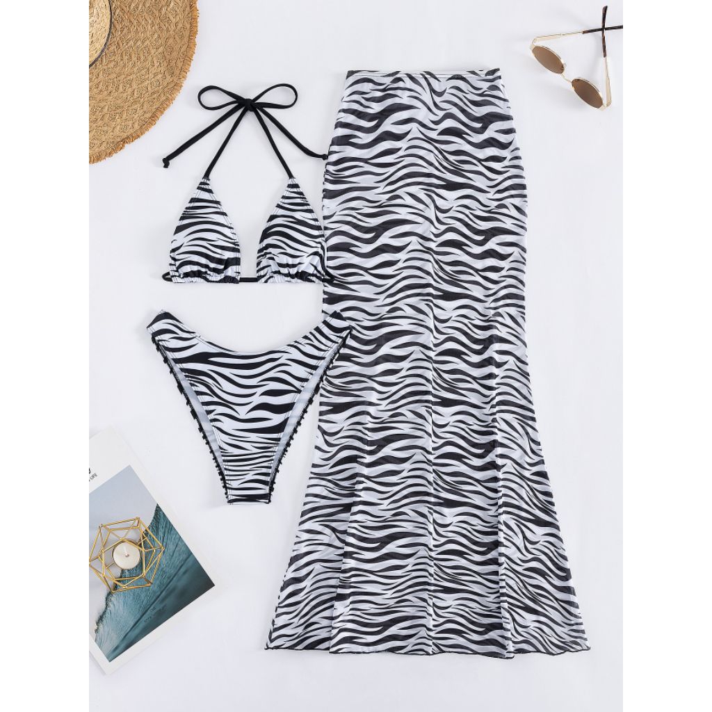 YANUN BALI ISLAND Sexy Bikini Three Piece Stripe Zebra| Bikini Three Piece | Bikini Zebra | Bikini S