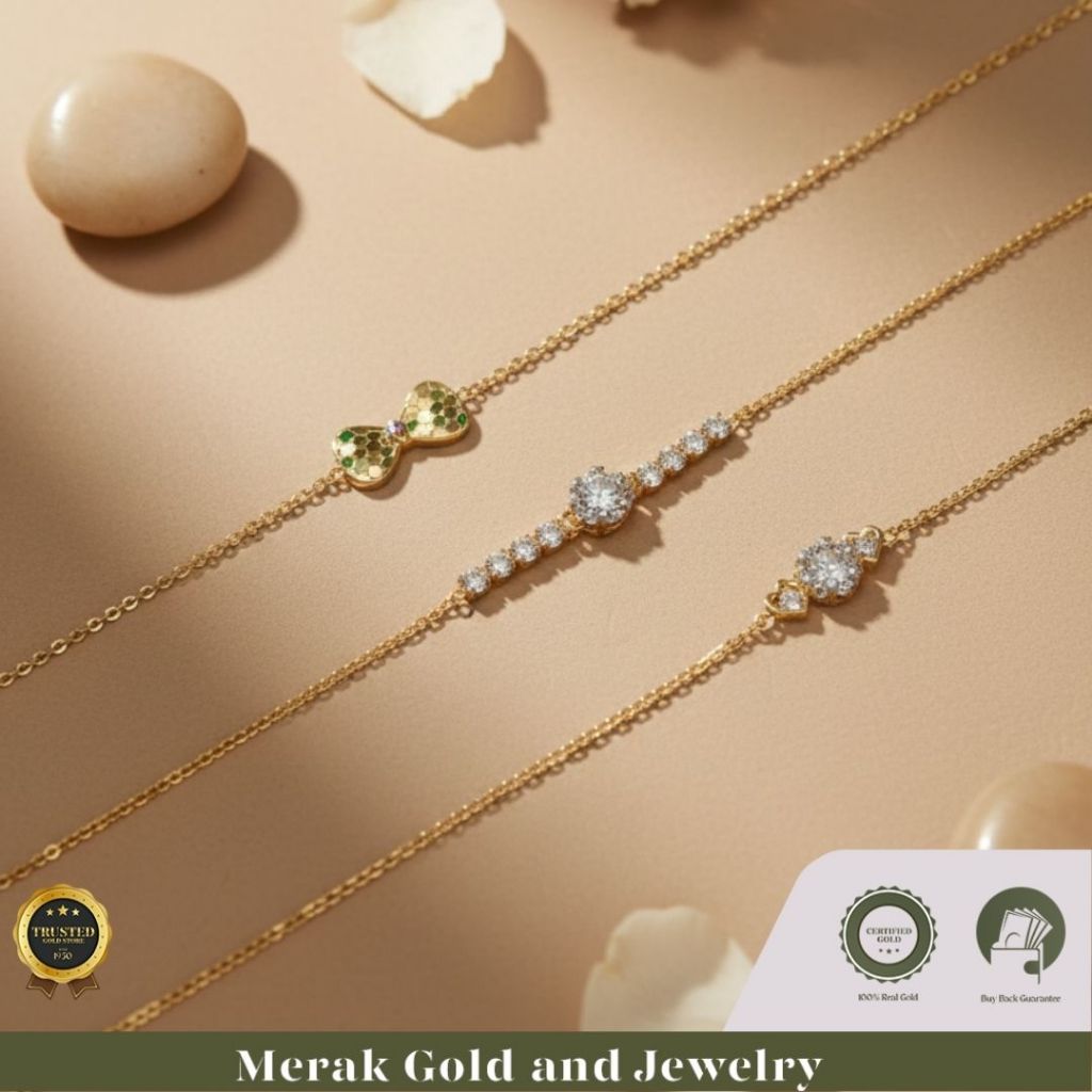 Merak Gold - Syifa Hadju Collection By Lotus Gold Gelang Serut Emas Elegant | Emas Tua Kadar 16K