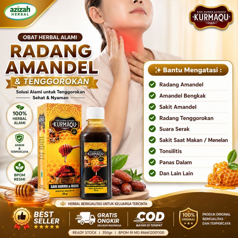 KURMAQU GMJ Obat Amandel Anak & Dewasa Panas Dalam Tenggorokan Suara Serak Nyeri Menelan 100% asli
