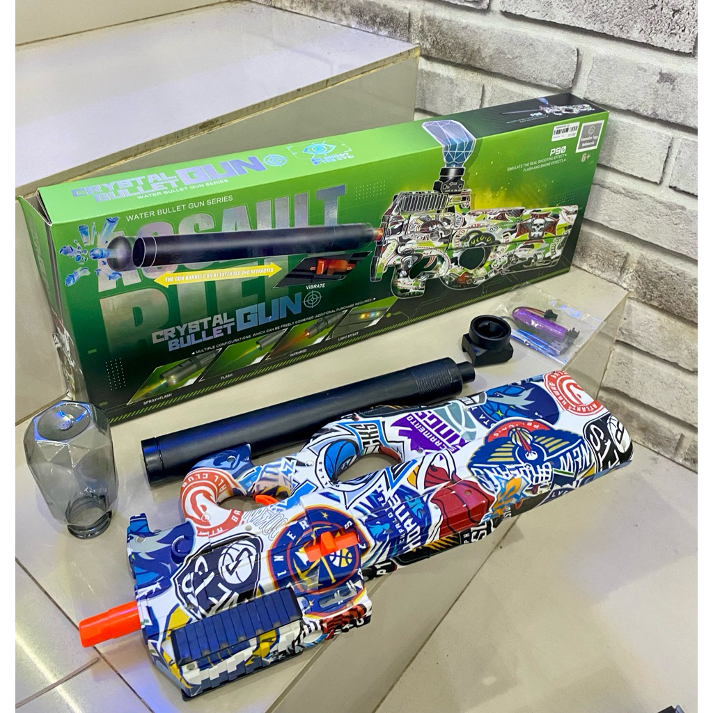 Tembakan Gel Cyrsta Bullet Gun M416 dan Ak-47 / Mainan Senapan Peluru Gel No Flash, No Infrared
