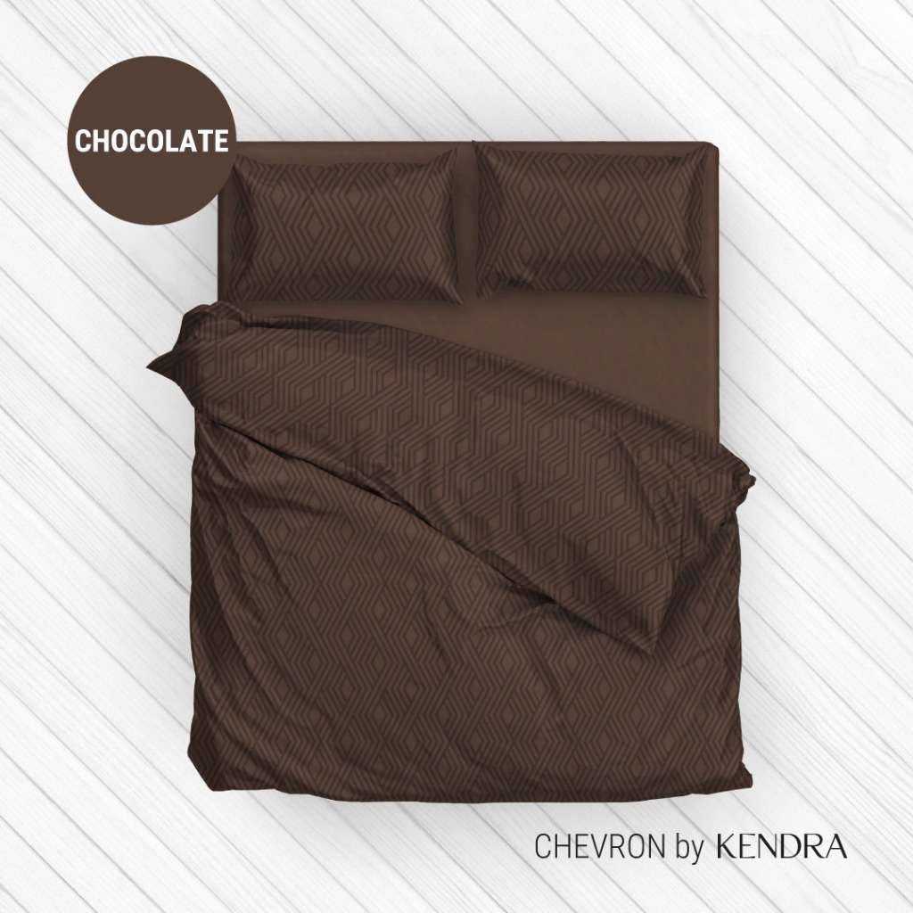 Kendra Polos Set Bedcover + Sprei 120x200 / 100x200 / 90x200 Tinggi 25 Cm - Single Size Emboss SW