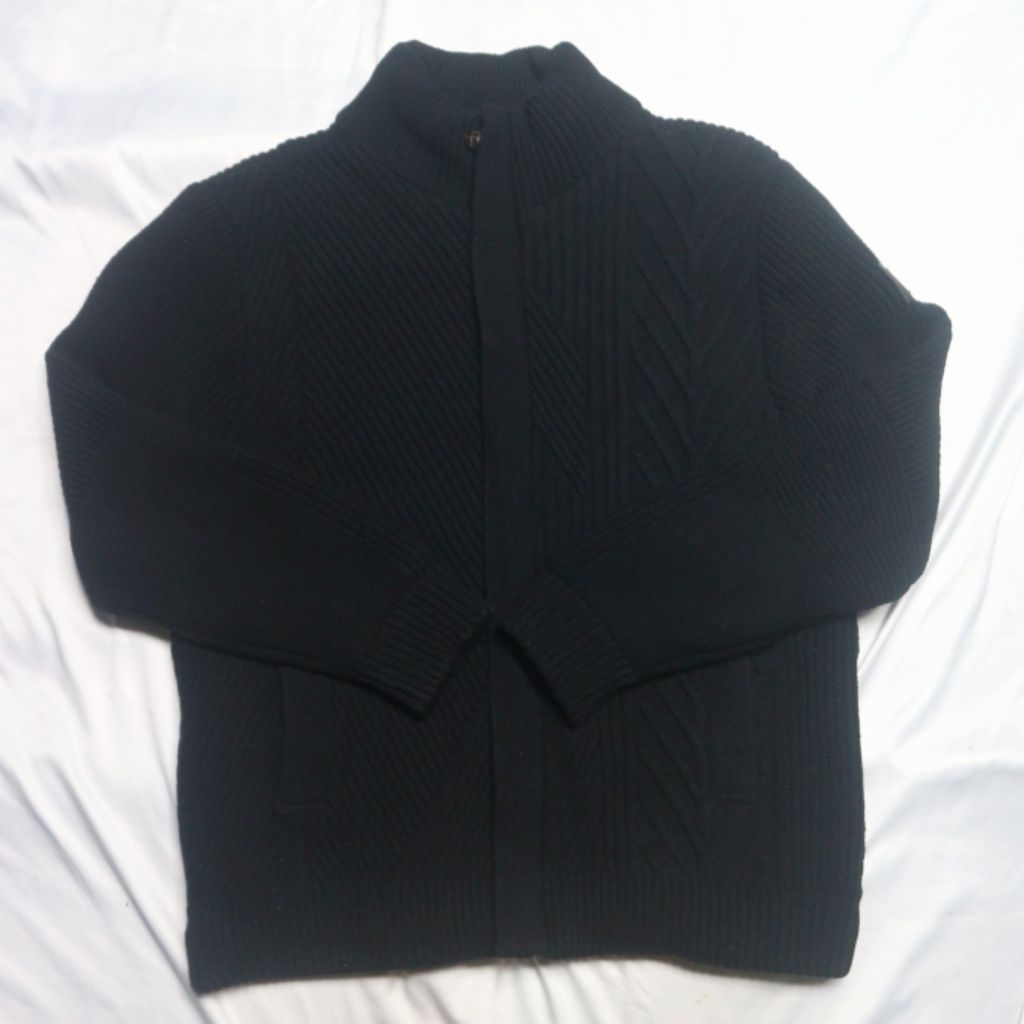 JMB JEAN MICHEL BASQUIAT Knit Down Jacket Bulu Angsa M Tebal Hangat Hitam Black Cakep Windbreaker Vi