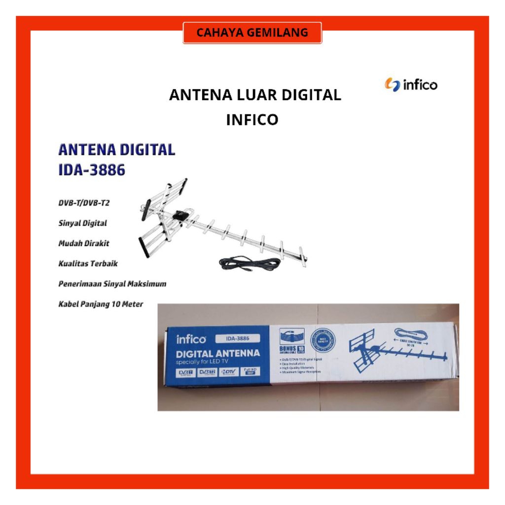 ANTENA LUAR DIGITAL INFICO / 10 METER