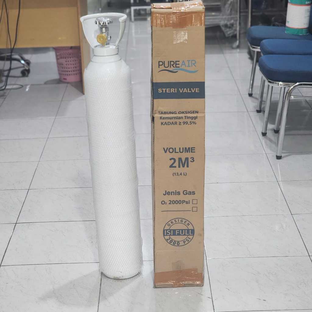 TABUNG OKSIGEN 2M3 PURE AIR / ONEHEALTH MEDICAL GRADE / TABUNG OKSIGEN 2M3 / TABUNG OKSIGEN UKURAN S