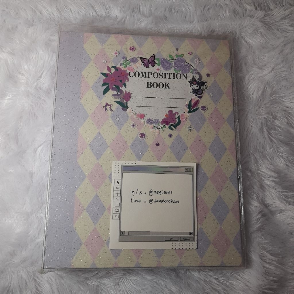preloved binder a5 composition book lilac