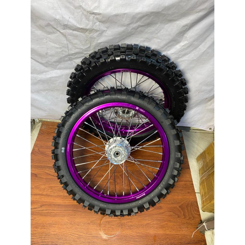 Paket Roda RBT KLX Ban Trabas Tromol KLX Velg Scarlet 160/185 Ring 17/16