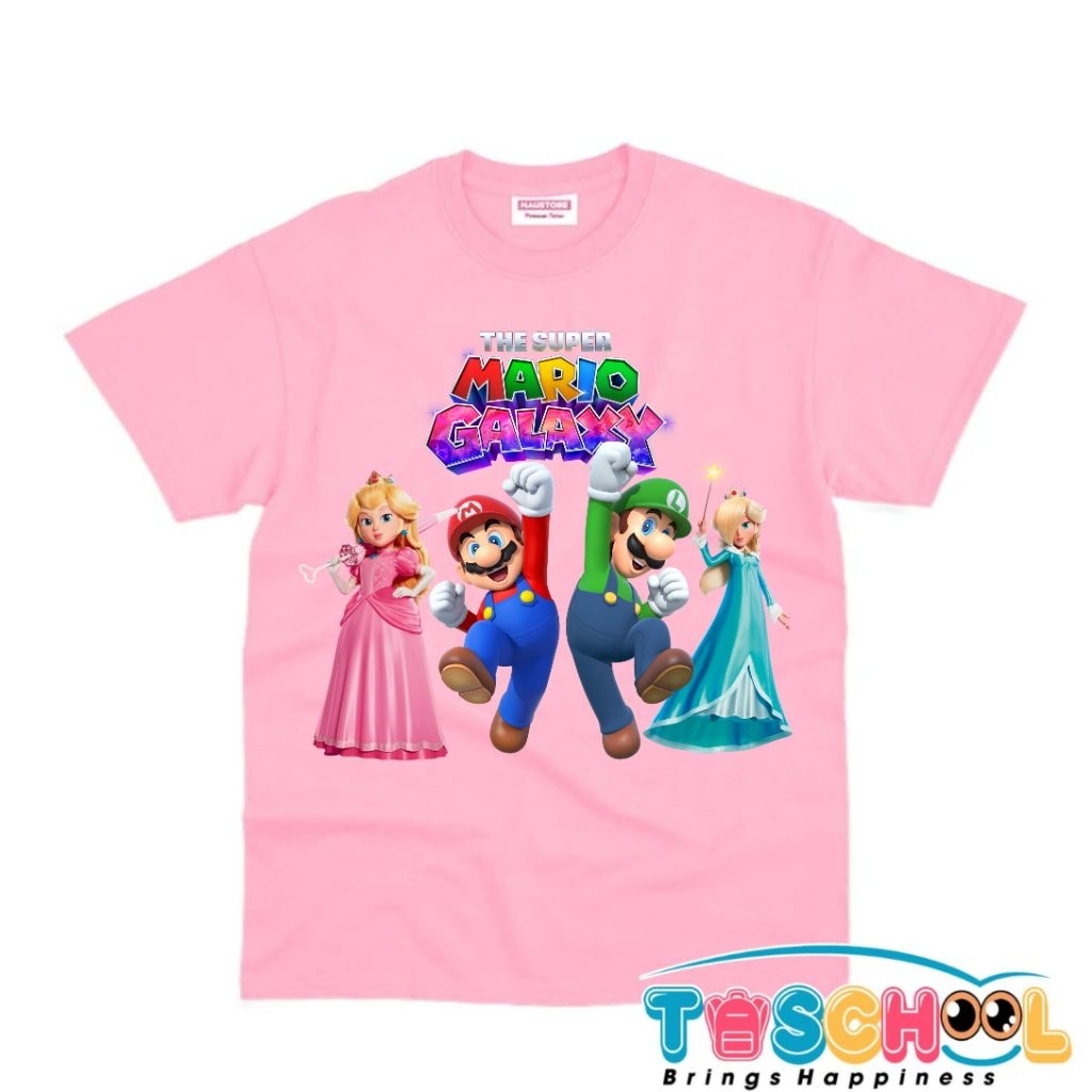 BAJU ANAK KAOS ANAK KARAKTER THE SUPER MARIO GALAXY PRINCESS PEACH PRINCESS ROSALINA LUIGI