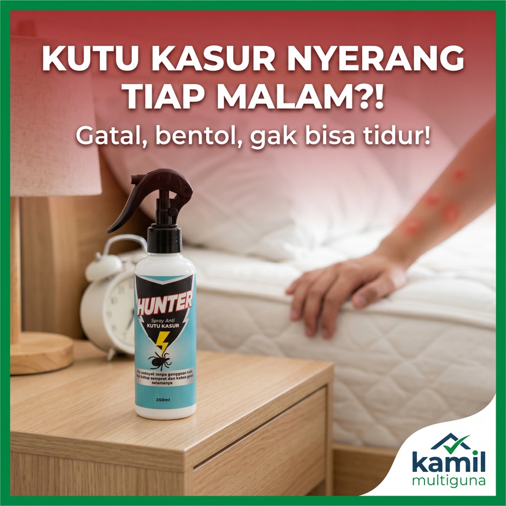 ( HUNTER ) racun kutu kasur racun tungau pembunuh pembasmi kutu kasur tungau anti kutu kasur tungau 
