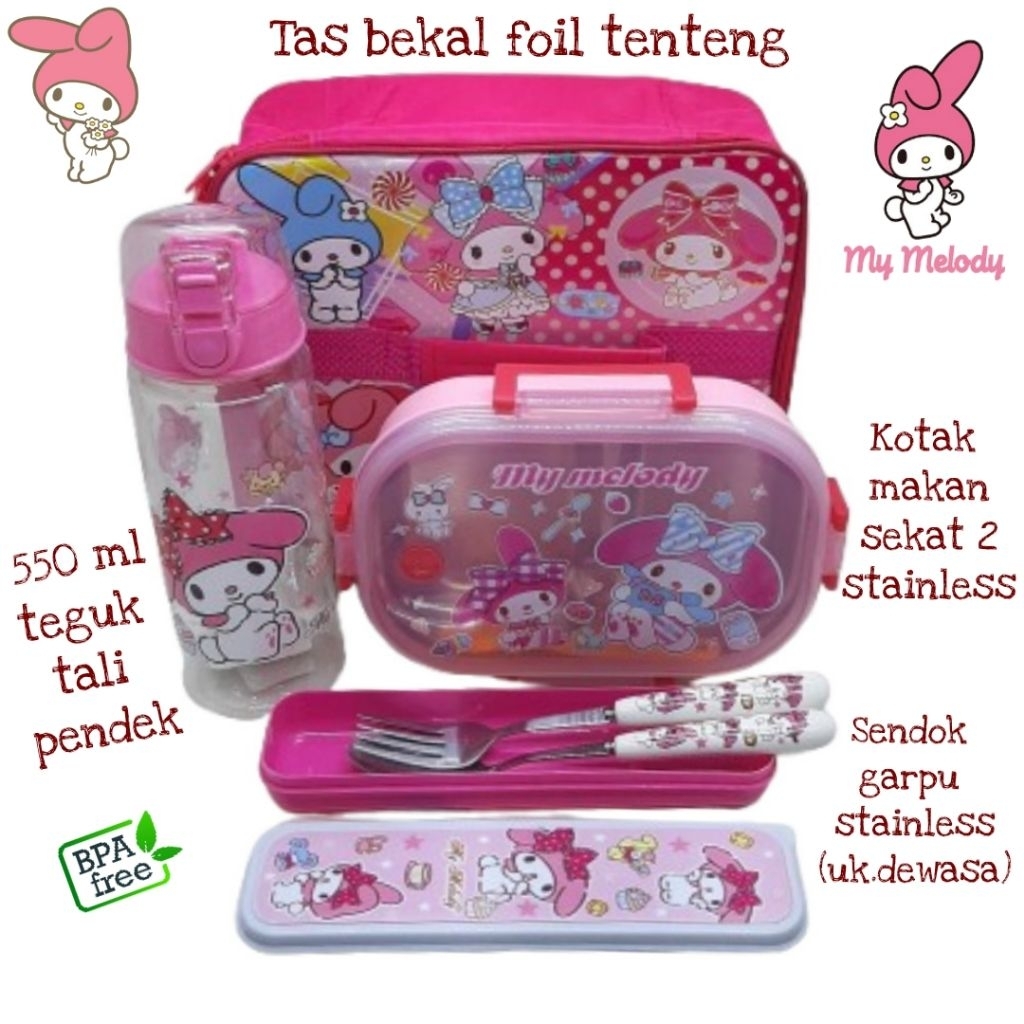 set bekal anak melody kotak stainless