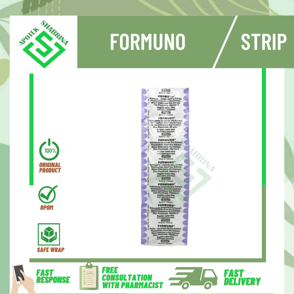 FORMUNO STRIP / Suplemen Daya Tahan Tubuh Echinacea Zinc Vitamin C Imun Booster