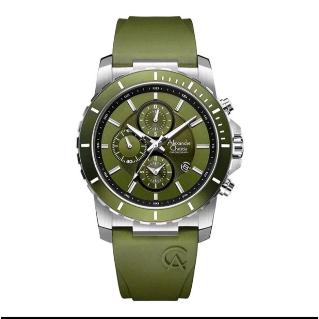 jam tangan pria alexandria cristine ori green