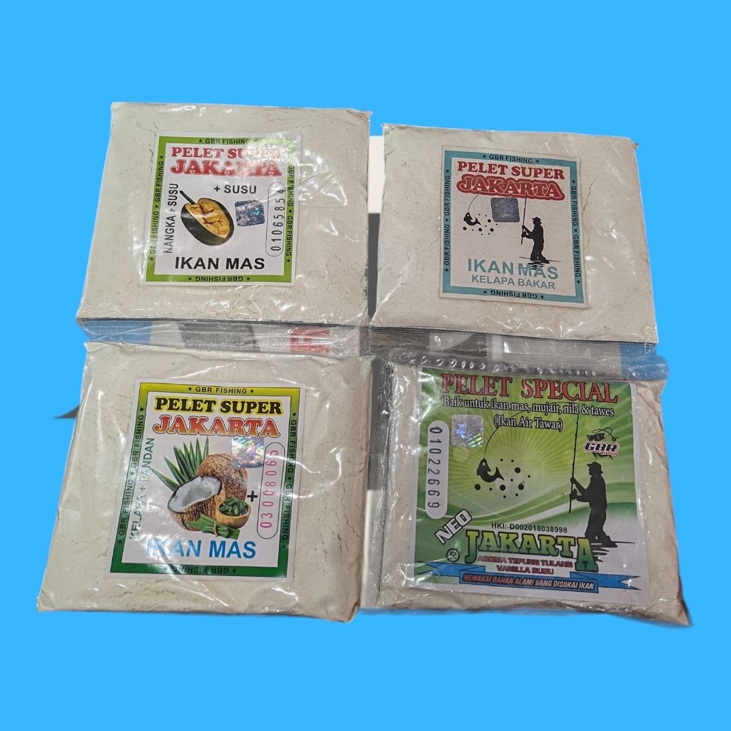 Umpan Pelet Jakarta Aroma Kelapa Pandan,Kelapa Bakar,Nangka Susu,Tepung Tulang Vanila Susu