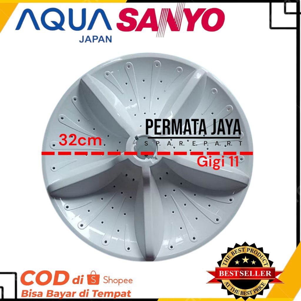 PULSATOR AQUA SANYO 32CM GIGI11 / PULSATOR BALING MESIM CUCI AQUA SANYO 1 TABUNG