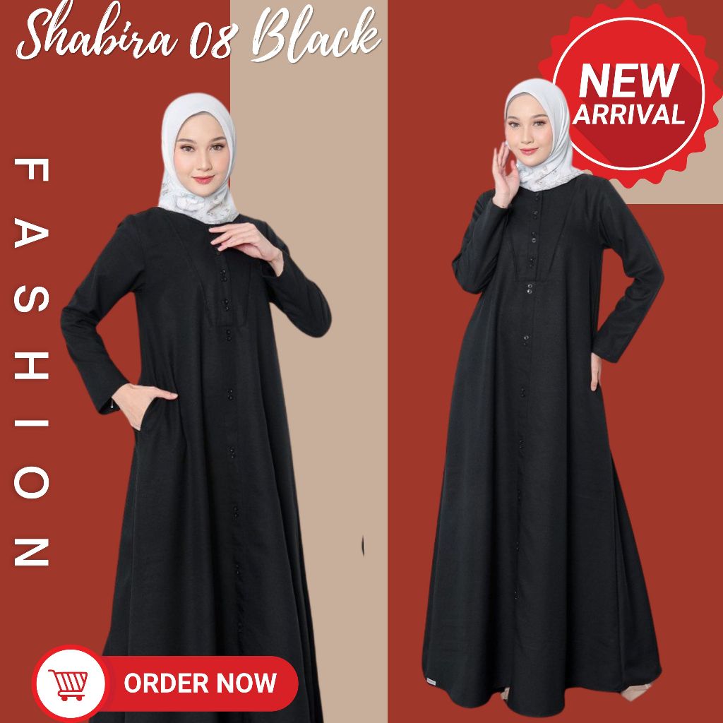 GAMIS HAJI UMROH WANITA SEPLY SHABIRA 08 BLACK / BAJU GAMIS WANITA UNTUK UMROH DAN HAJI