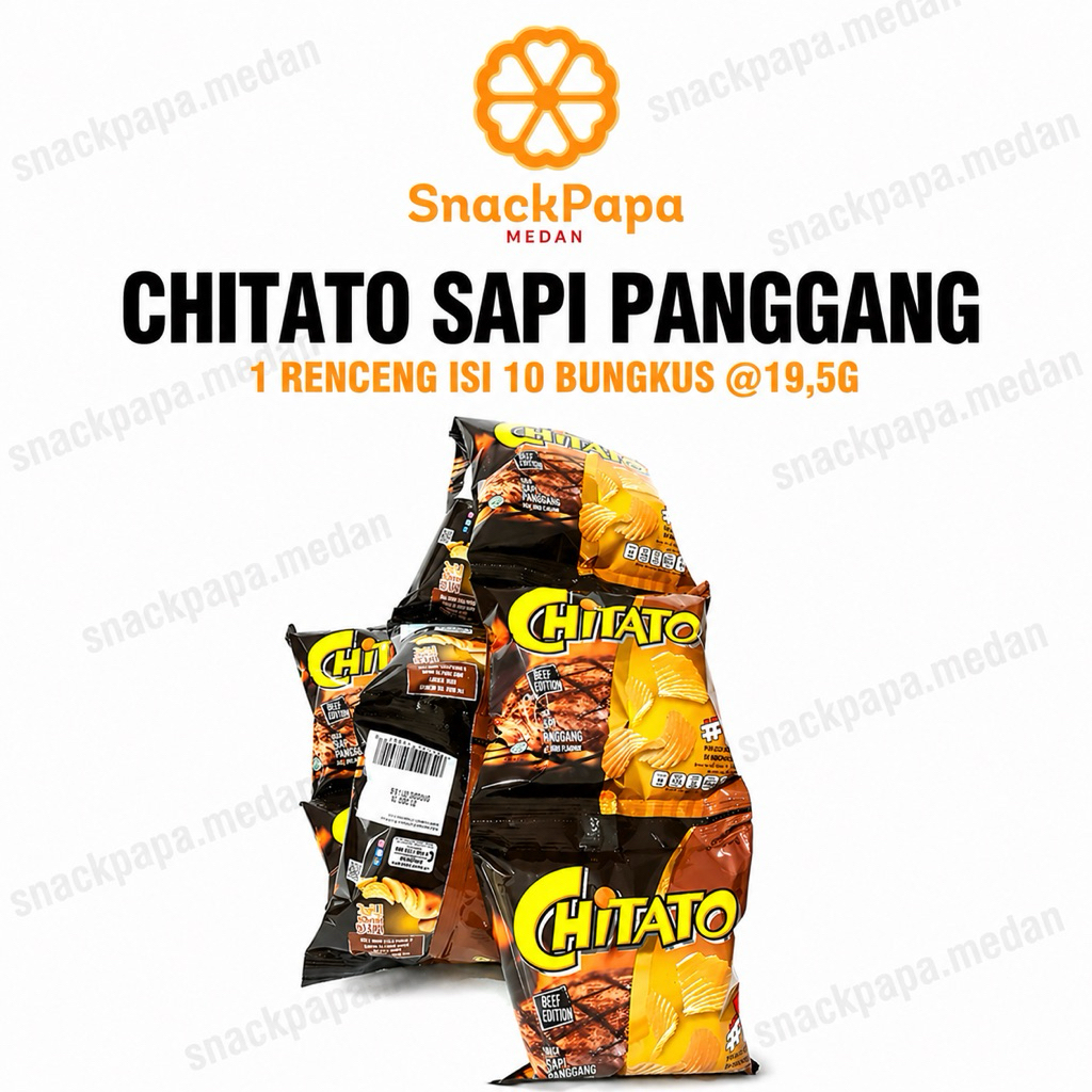 CHITATO 19,5G BBQ [1 RENCENG ISI 10 BUNGKUS] RASA SAPI PANGGANG| CHITATO BEEF EDITION | CHITATO BEEF