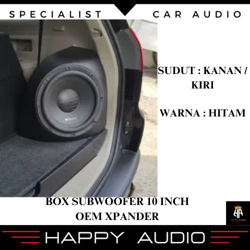 Box Sudut Subwoofer 10 Inch Mitsubishi Xpander Bahan MDF 18mm Warna Hitam High Quality