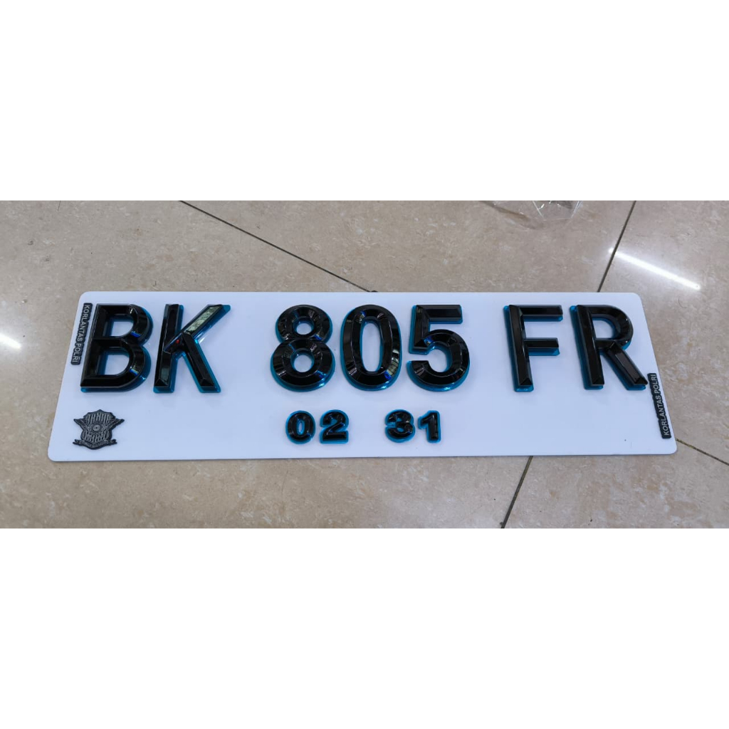 Plat Mobil Mewah Diamond Hitam Lis Miror