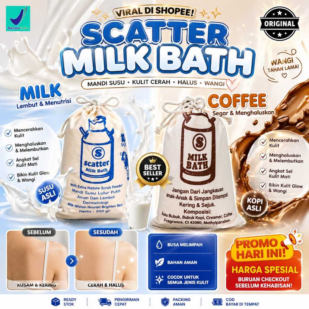 [GROSIR] SCATTER MILK BATH - SUSU BUBUK SCATTER - MANDI SUSU - MILK BATH