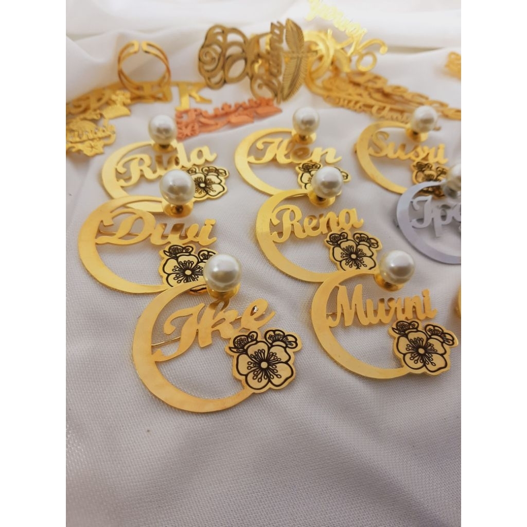 bros nama custom mutiara bros pin bisa di custom nama