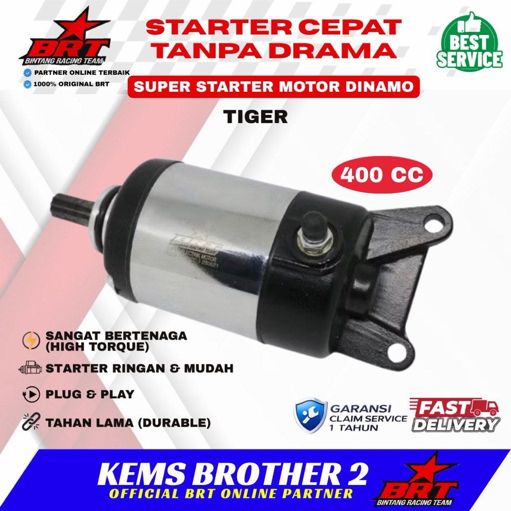 DINAMO STARTER TIGER BRT 400CC GRATIS BUSI RACING BRT ORIGINAL