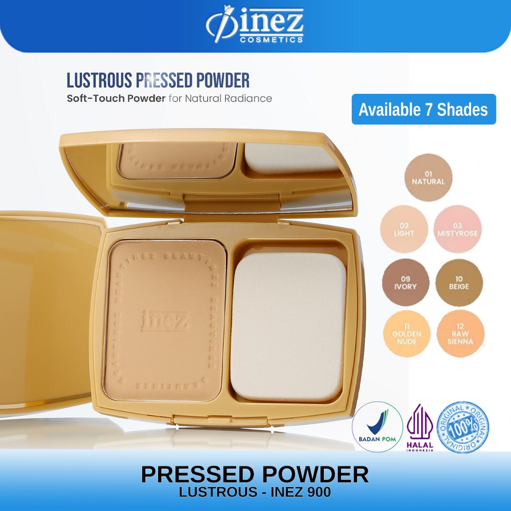 INEZ Bedak Padat Gold Lustrous Pressed Powder Inez 900