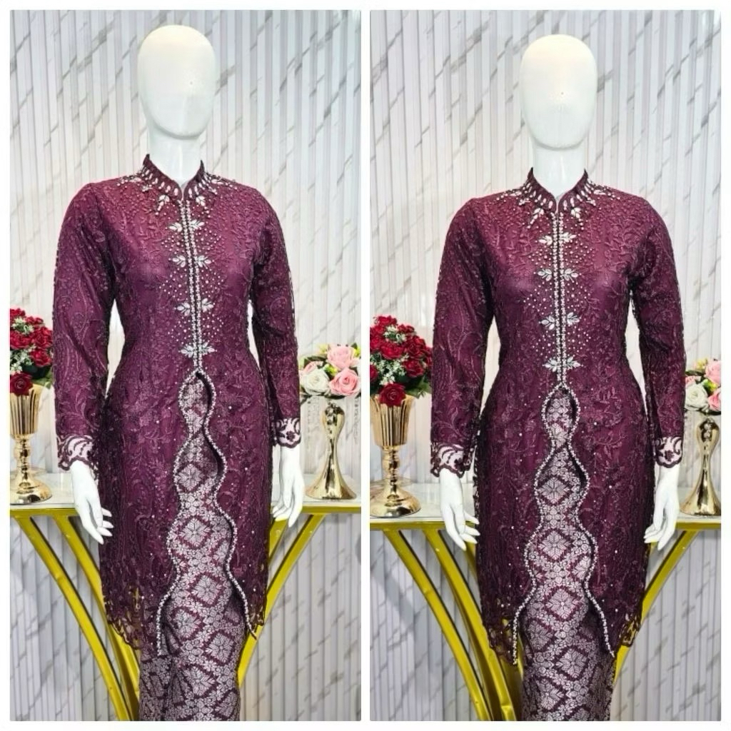 SET Kebaya ZigZag Tille Modern Wanita Busui Friendly Seragaman Keluarga Acara Pernikahan