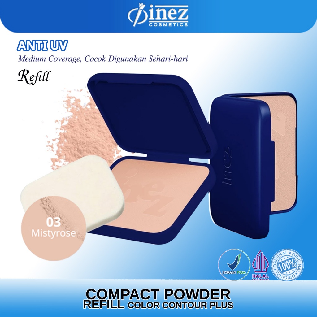 INEZ Bedak Refill Compact Powder MISTYROSE 03 Bedak Inez