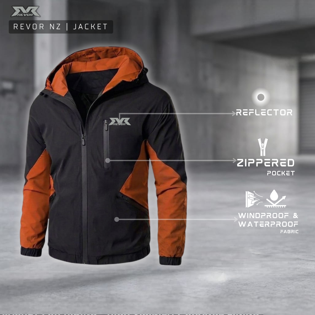 Revor NZ Jaket Parasut Windproof Waterproof