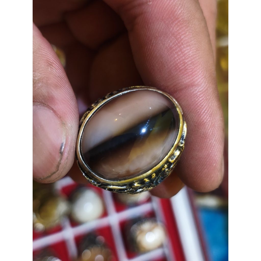 Cincin Batu Akik Kendit Kalsedon
