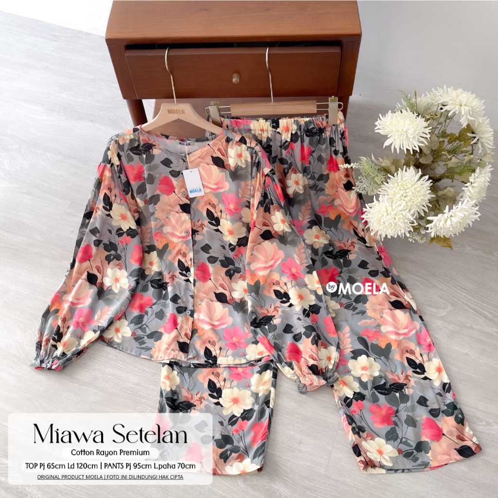 MIAWA SET WANITA COTTON RAYON PREMIUM NYAMAN MURAH BY MOELA