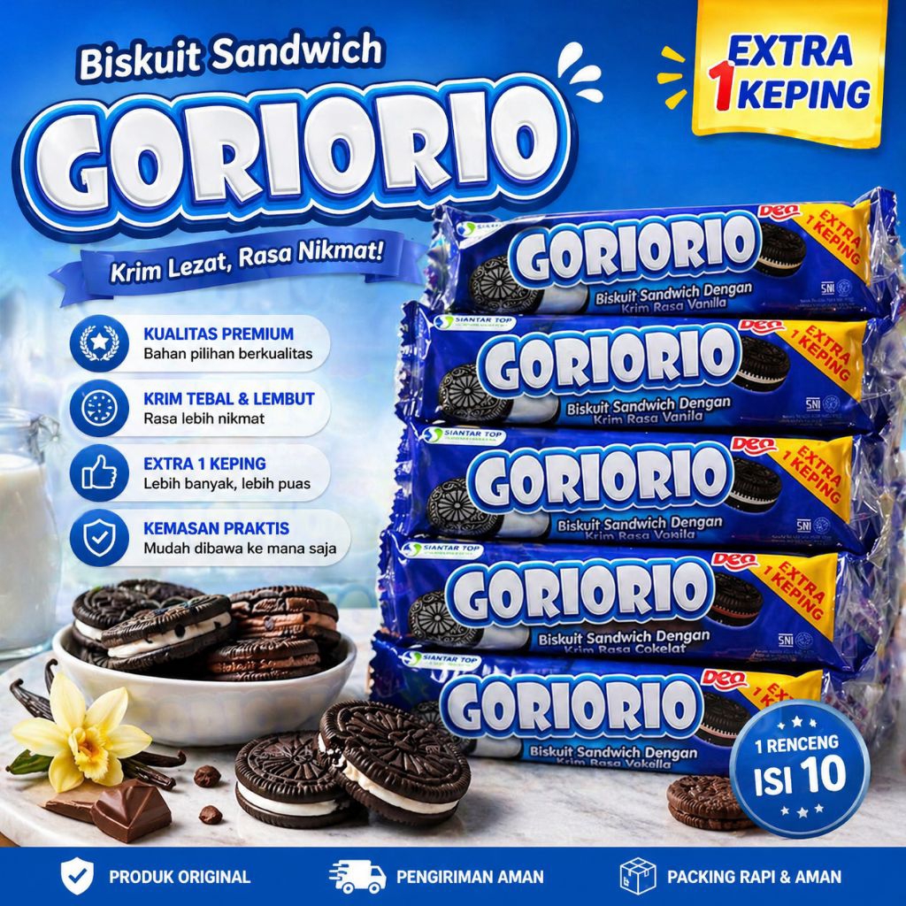 goriorio kemasan 1000 (1pack) isi 10bks