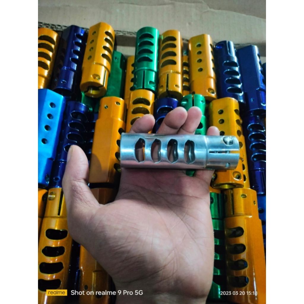 Muzzle break CNC 2FUNGSI + BAUD / pemecah suara dural terbaik