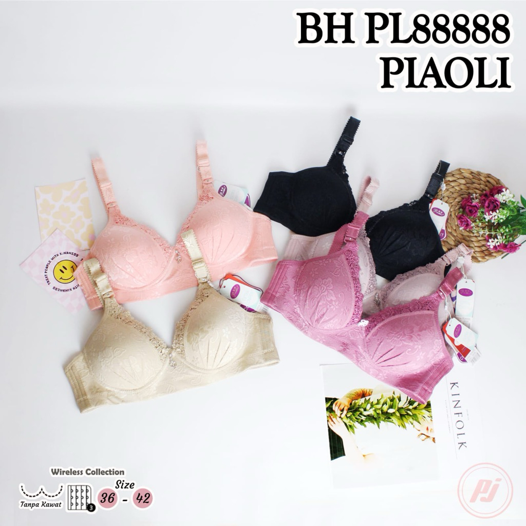 (1 PCS) PIAOLI 88888 BH Wanita Bra Perempuan Busa Tanpa Kawat Kait 3