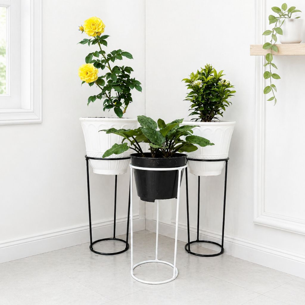 standing pot bunga 1 set isi 2 standing pot bunga besi standing pot tinggi