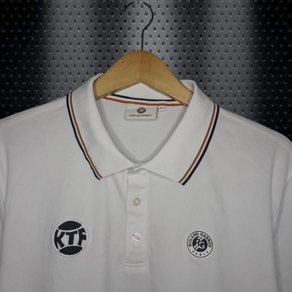 ROLAND GARROS PARIS Kaos Kerah Olahraga Tenis Pria, Atasan Olahraga Tenis Pria