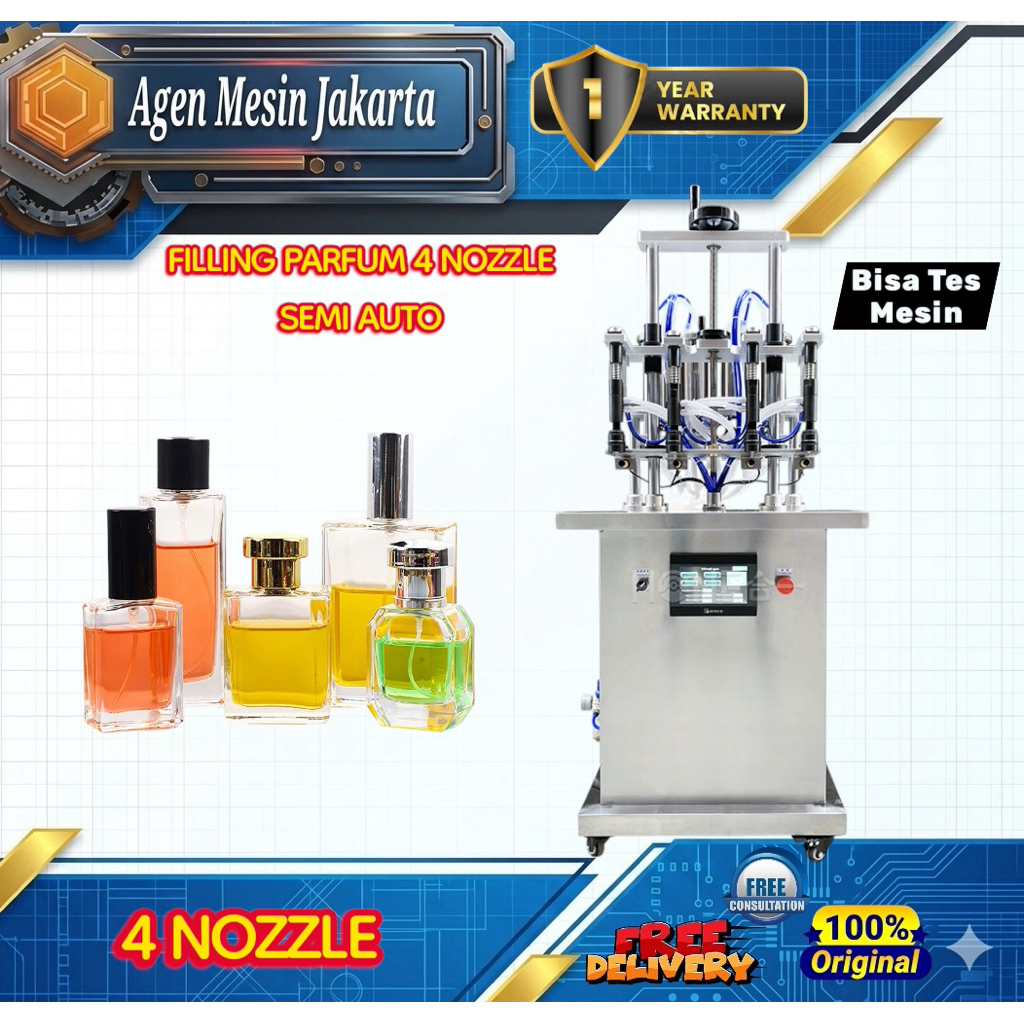 Filling Parfum 4 Nozzle Mesin Pengisian Cairan Parfum