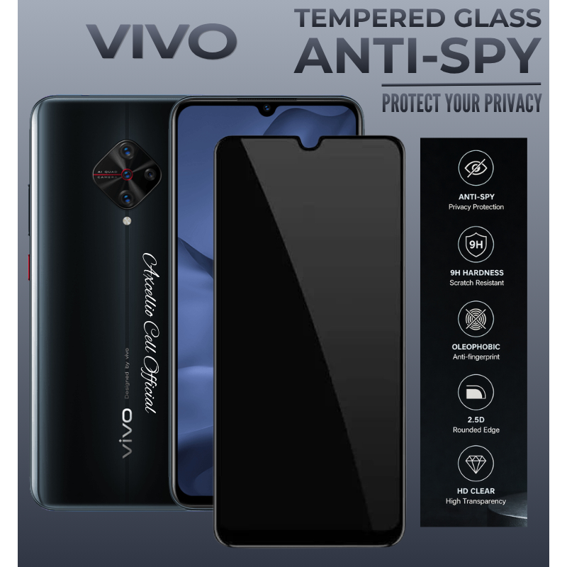 Tempered Glass Anti Spy Vivo S1 Pro S1 Z1 Pro Z1 Z3 Z5 Z5X X21 X23 X27 X30 X30 Pro Anti Gores Full L