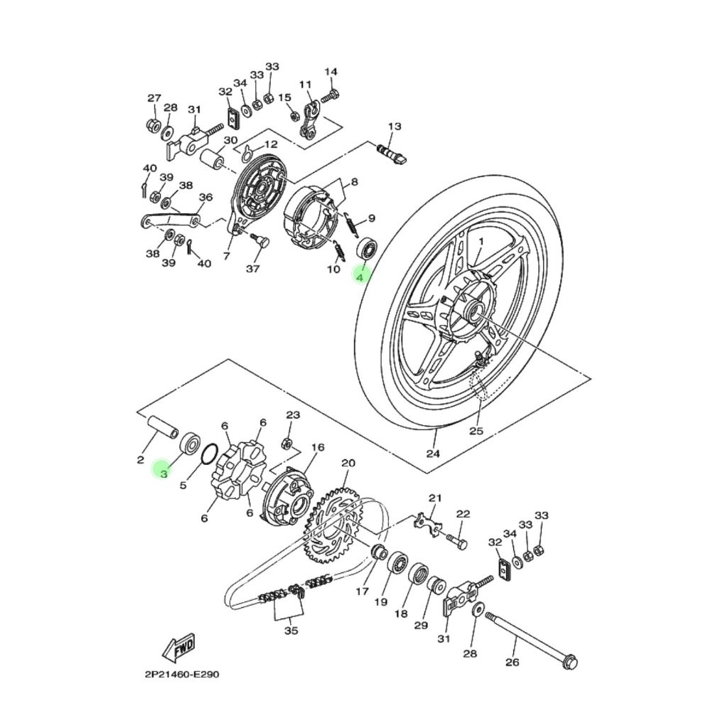 BEARING LAHER RODA BELAKANG JUPITER Z BURHAN ORIGINAL YAMAHA