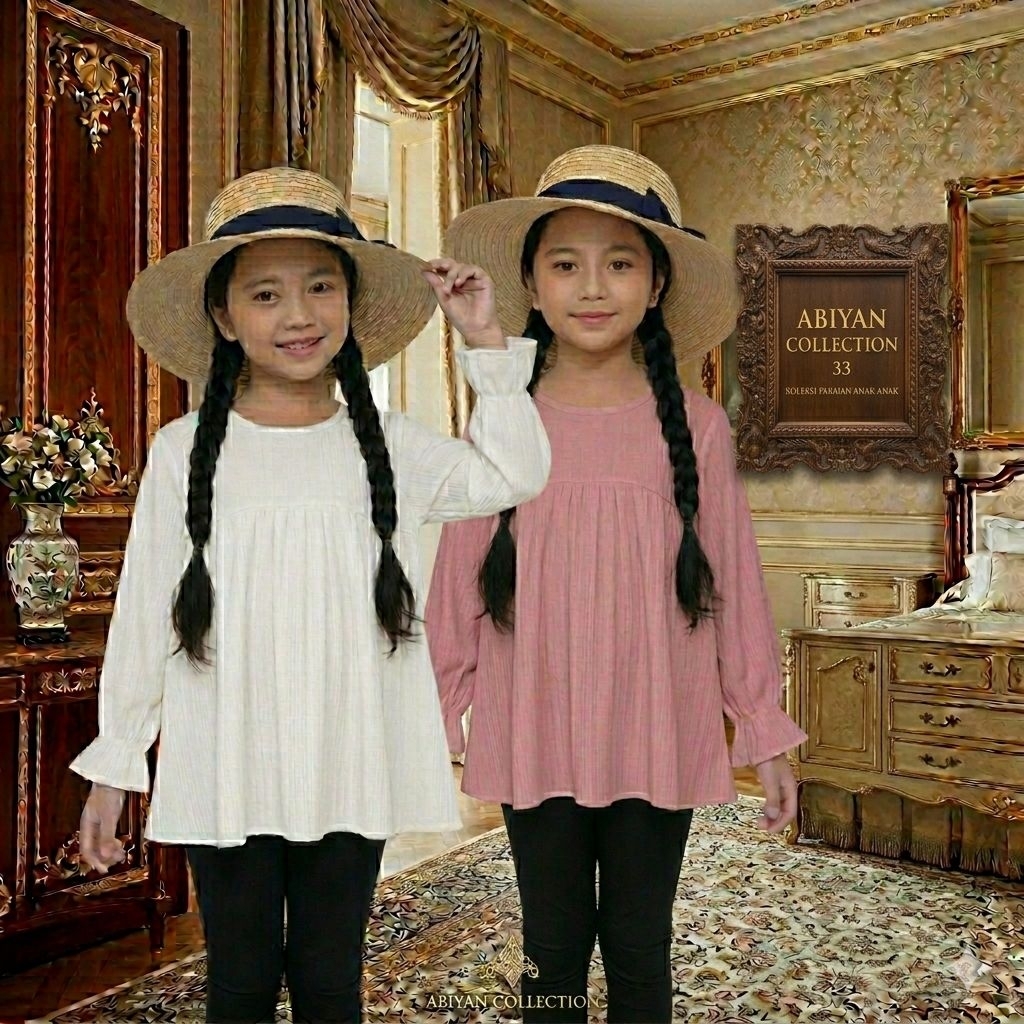 Atasan Anak/blouse anak perempuan Bahan Crinkle Airflow Kekinian