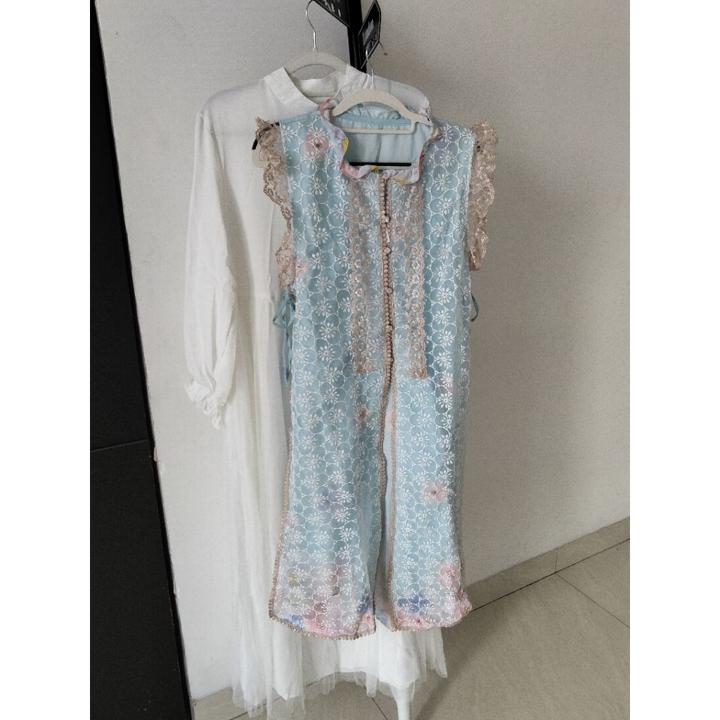Gamis One Set Outer Brokat Gamis Habibah Inner Outer Brukat Dan Renda Gamis Pesta Kondangan Elegan