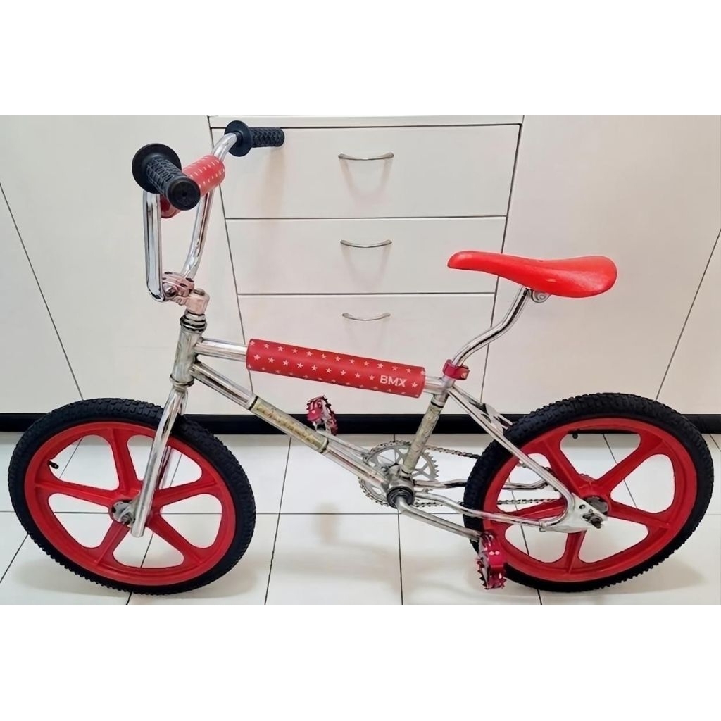 pad bmx oldschool pad frame pad bars setir bmx merah putih