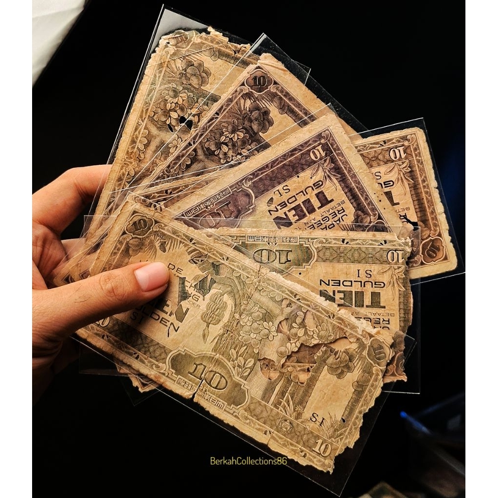 uang 10 rupiah GULDEN DJR penjajahan jepang bekas