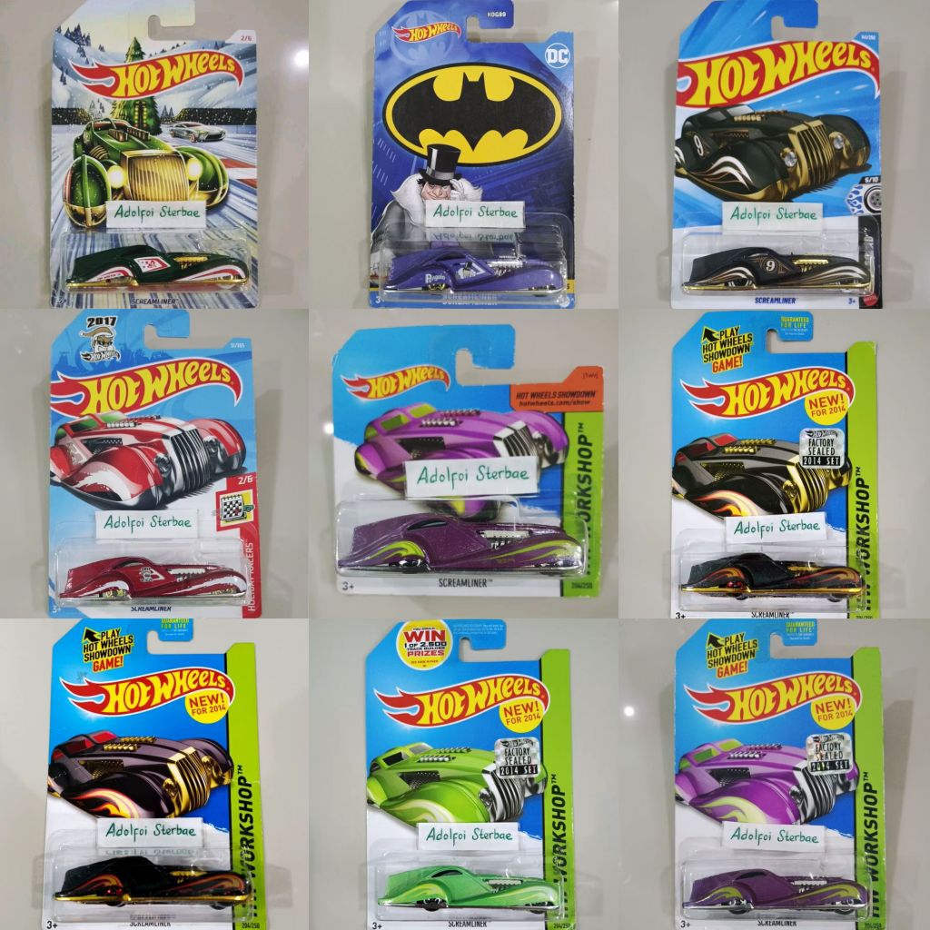 hotwheels hot wheels screamliner scream liner factory sealed short card hw workshop holiday racers a