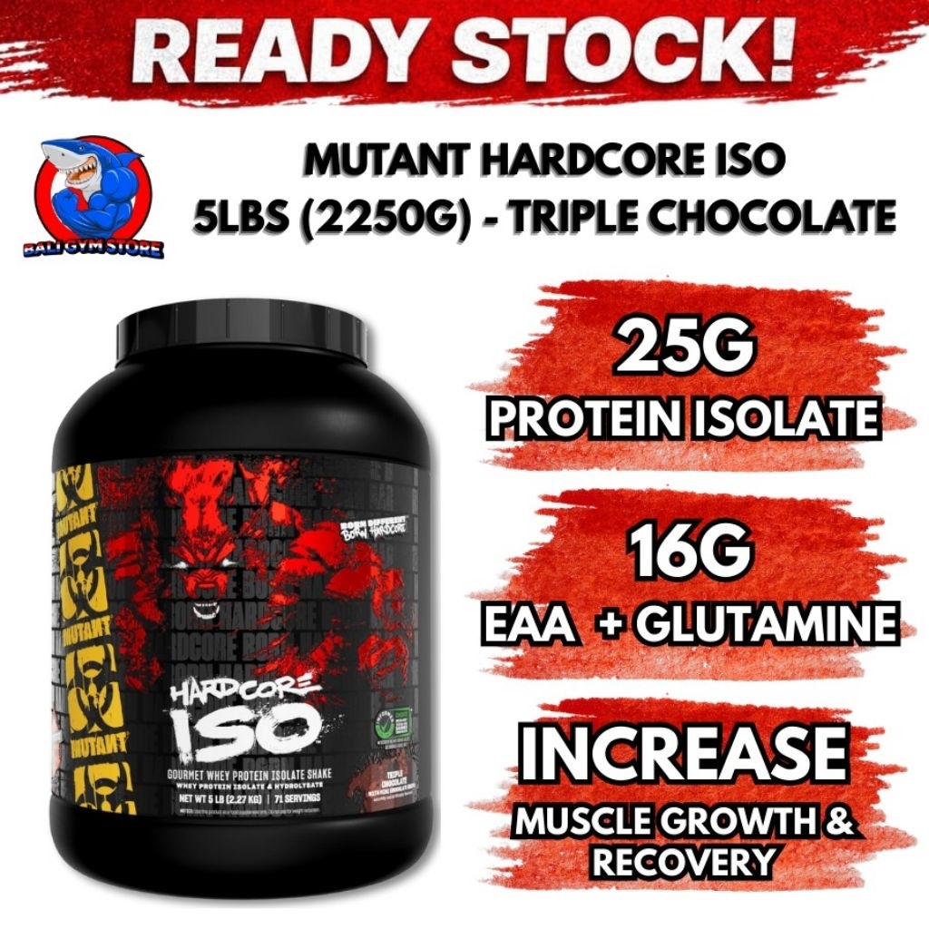 Mutant USA HARDCORE ISO 5Lbs Import Premium Whey Protein Isolate Pertumbuhan Otot