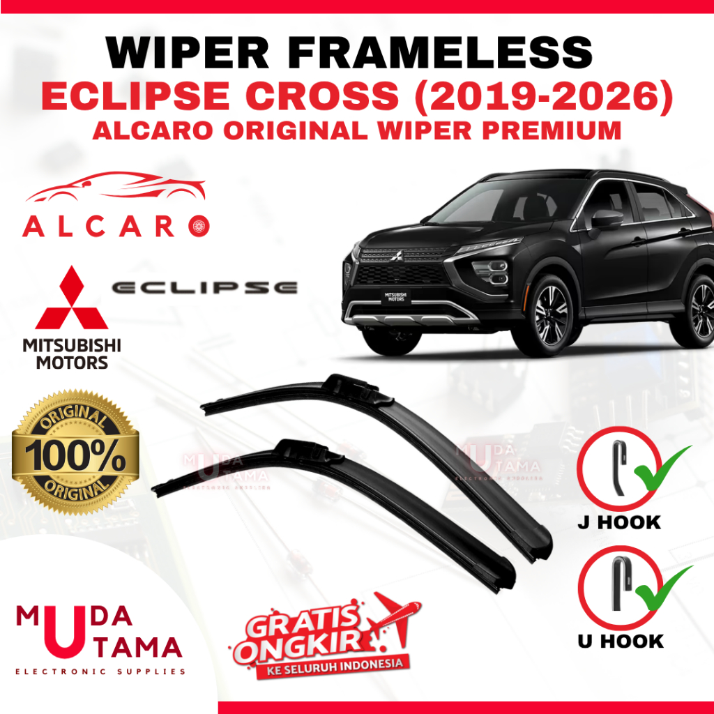 Wiper Frameless ECLIPSE CROSS 2019 s/d 2026 Original Alcaro - Sapu Kaca ECLIPSE CROSS - Wiper ECLIPS