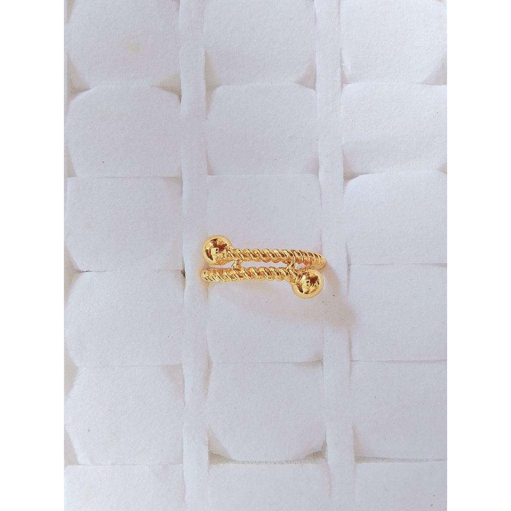 Cincin Emas Lilit Tambang Emas Asli