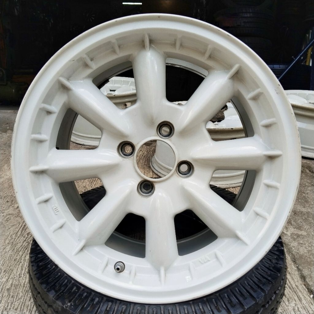 VELG ENKEI COMPE R15 PCD 4X100 LEBAR 7/8 ET 38/25 PUTIH JDM RETRO BRIO JAZZ VIOS AGYA AYLA SIGRA VEL